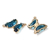 Brass Pave Faceted Glass Connector Charms FIND-Z020-04N-2