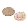 Natural Rose Quartz Flat Round Pendants PALLOY-MZ00135-08-2