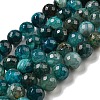 Faceted Natural Dragon Veins Agate Beads Strands G-F447-12mm-P07-2