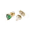 304 Stainless Steel Rhinestone Stone Dyeing Stud Earrings EJEW-S224-04G-03-3
