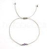 Natural Amethyst Beads Braided Bead Bracelets JC9277-4-1