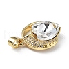 Real 18K Gold Plated Rack Plating Brass Micro Pave Clear Cubic Zirconia Pendants KK-C015-20G-06-2