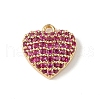 Rack Plating Brass Micro Pave Cubic Zirconia Charms KK-C019-03G-2