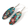Bohemian Oval Floral Emperor Stone Dangle Earrings PV7367-3-2