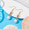 Mother's Day Jewellery Oval Natural Pearl Dangle Earrings EJEW-JE05614-01-2