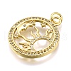 Rack Plating Brass Micro Pave Cubic Zirconia Pendants KK-K401-48A-G-2