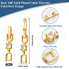 Beebeecraft 10Pcs Brass with Cubic Zirconia Fold Over Clasps ZIRC-BBC0002-67G-2