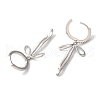 Bowknot Brass Micro Pave Clear Cubic Zirconia Hoop Earrings for Women EJEW-A110-02P-3