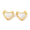 Brass Micro Pave Clear Cubic Zirconia Beads KK-P275-21G-1