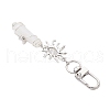 Copper Wire Wrapped Natural Quartz Crystal Pointed Bullet Pendant Decorations HJEW-JM03104-03-5