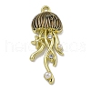 Rack Plating Alloy Enamel Pendants PALLOY-F312-46G-02-1