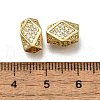 Brass Micro Pave Clear Cubic Zirconia European Beads ZIRC-I070-045G-3