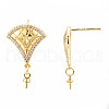 Brass Micro Pave Cubic Zirconia Stud Earring Findings KK-N233-137-3