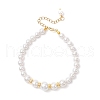 Shell Pearl Round Beaded Bracelets for Women BJEW-JB11923-2