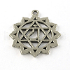 Tibetan Style Flower Alloy Chakra Pendants TIBEP-R345-39AS-RS-1