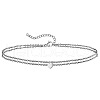 Summer Beach 201 Stainless Steel Cable Chain Heart Link Double Layer Anklets for Women FS-WG8E132-05-1