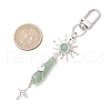 5Pcs Bullet Natural Lapis Lazuli & Green Aventurine & Amethyst & Quartz Crystal & Rose Quartz & Yellow Jade Pendant Decoration HJEW-JM03056-3