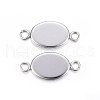 Tarnish Resistant 304 Stainless Steel Cabochon Connector Settings X-STAS-P210-12P-2