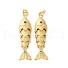 Rack Plating Brass Micro Pave Cubic Zirconia Pendants KK-M309-38C-G-1