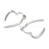 925 Sterling Silver Heart Stud Earrings EJEW-P296-23P-2