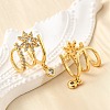 Brass Micro Pave Clear Cubic Zirconia Cuff Earrings EJEW-K309-07G-3