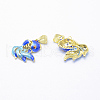 Electroplate Brass Enamel Pendants X-KK-F723-14G-RS-2