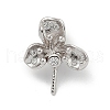 925 Sterling Silver Pave Clear Cubic Zirconia Flower Pendant Bails STER-P068-06P-1