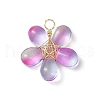 5Pcs 5 Color Glass Pendant PALLOY-TA00014-2