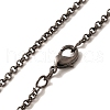 2mm Rack Plating Brass Rolo Chain Necklaces for Women Men MAK-L044-15B-2