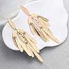 Zinc Alloy Oval Chandelier Earrings EJEW-Z107-03G-01-3