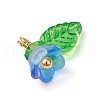 11Pcs Transparent Acrylic Flower Pendants PALLOY-JF03585-4