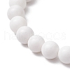 Natural Malaysia Jade Round Bead Stretch Bracelets BJEW-JB11599-02-4