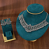 Teardrop Alloy Rhinestone Pendant Necklaces & Dangle Earrings Sets for Women WGDDD7F-09-1