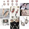 DICOSMETIC 80Pcs 8 Style Golden Tone Iron Glass Rinestone Sew on Rhinestone FIND-DC0005-24-7