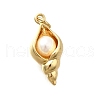 Brass & ABS Imitation Pearl Pendants KK-D339-18G-1