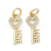 Rack Plating Brass Micro Pave Cubic Zirconia Pendants KK-H509-05G-1