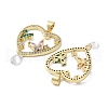 Heart Brass Micro Pave Cubic Zirconia Pendants KK-E102-03G-2