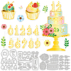 Birthday Cake Carbon Steel Hot Foil Plate Metal Dies DIY-WH0482-0008-1