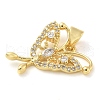 Butterfly Rack Plating Brass Micro Pave Cubic Zirconia Pendants KK-Z074-72G-5