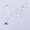 Fashionable Brass Evil Eye Pendant Necklaces for Women AV3598-2