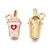 Eco-Friendly Zinc Alloy Milkshake Pendants ENAM-R051-16-03G-NR-1