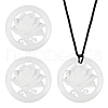CHGCRAFT 3Pcs Natural Afghan White Jade Hollow Big Pendants G-CA0001-79-1