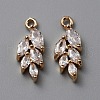 Brass Micro Pave Clear Cubic Zirconia Pendants ZIRC-WH0001-03-2