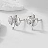 Elegant Leaf S925 Sterling Silver Stud Earrings TL3203-2-2