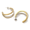 Letter C 202 Stainless Steel Multi Layered Stud Earrings EJEW-H003-13GP-02-2