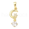 Brass Micro Pave Cubic Zirconia Pendants KK-D357-34G-1