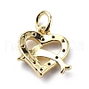 Brass Micro Pave Cubic Zirconia Charms ZIRC-F131-15G-2