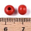 Spray Painted Round Natural Schima Wood Beads WOOD-A018-6mm-07-3