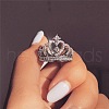 Fashionable Alloy Rhinestone Finger Rings FS-WG5016E-02-4