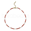 Glass Beaded Necklaces NJEW-P297-01G-03-1